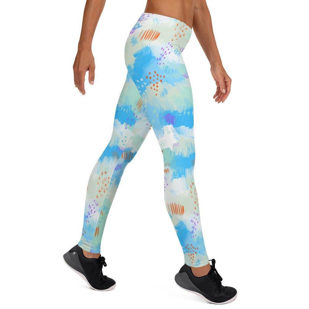 Blue Line Art Leggings | DEEAREST LTD