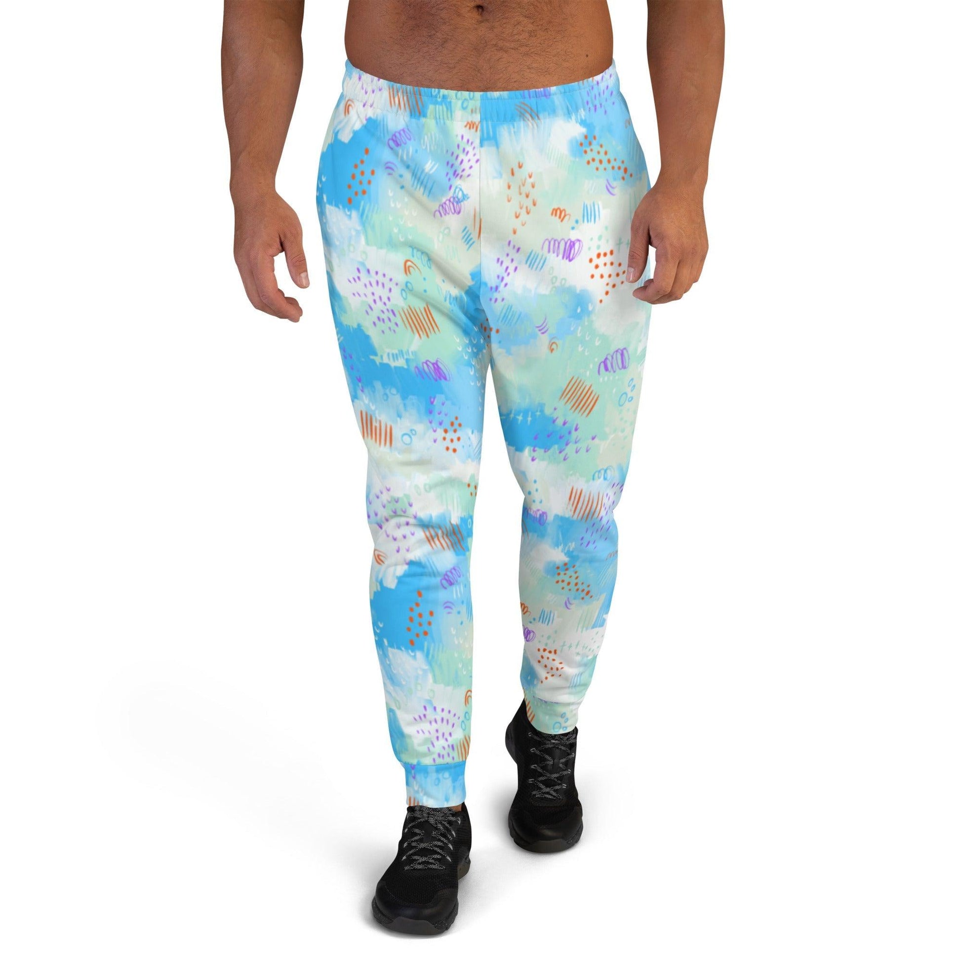 Blue Line Art Men's Joggers | DEEAREST LTD