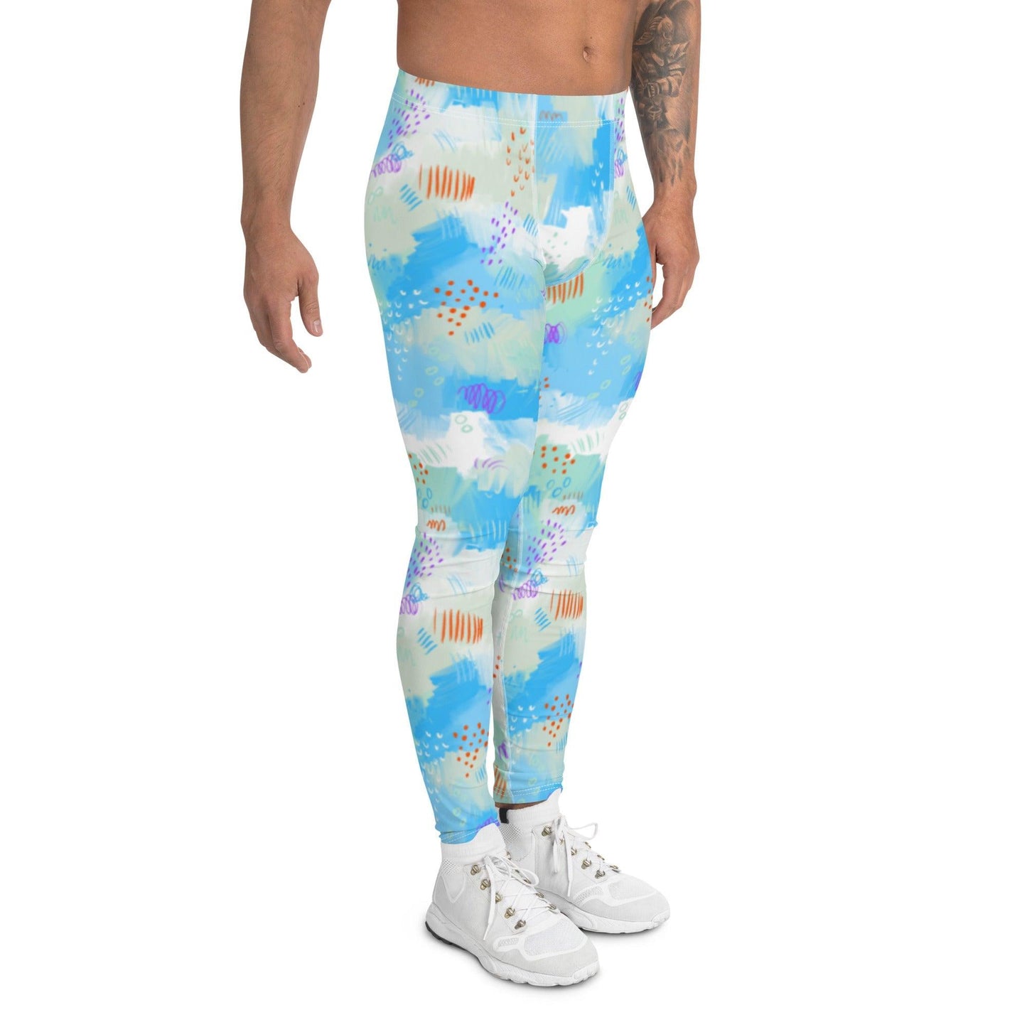 Blue Line Art Men's Leggings | DEEAREST LTD