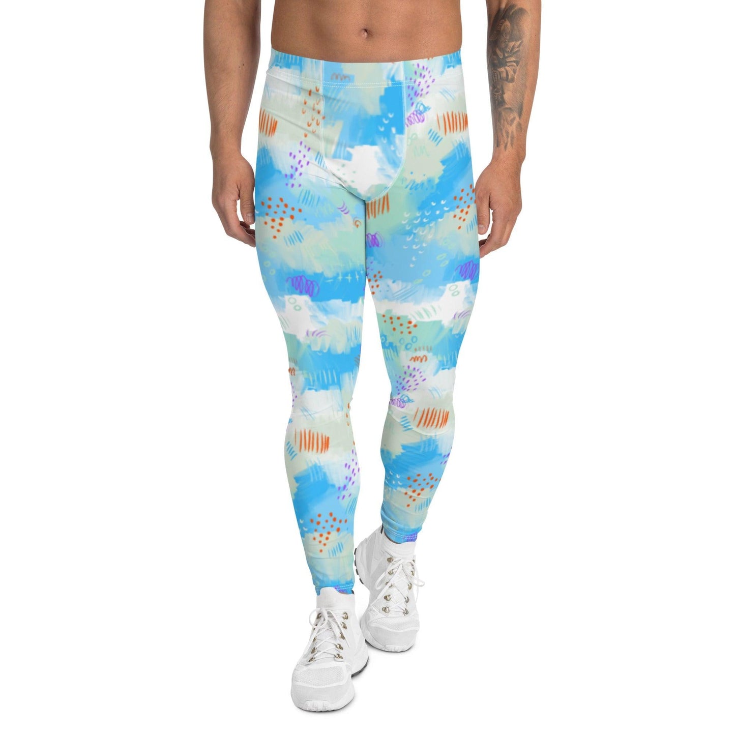 Blue Line Art Men's Leggings | DEEAREST LTD