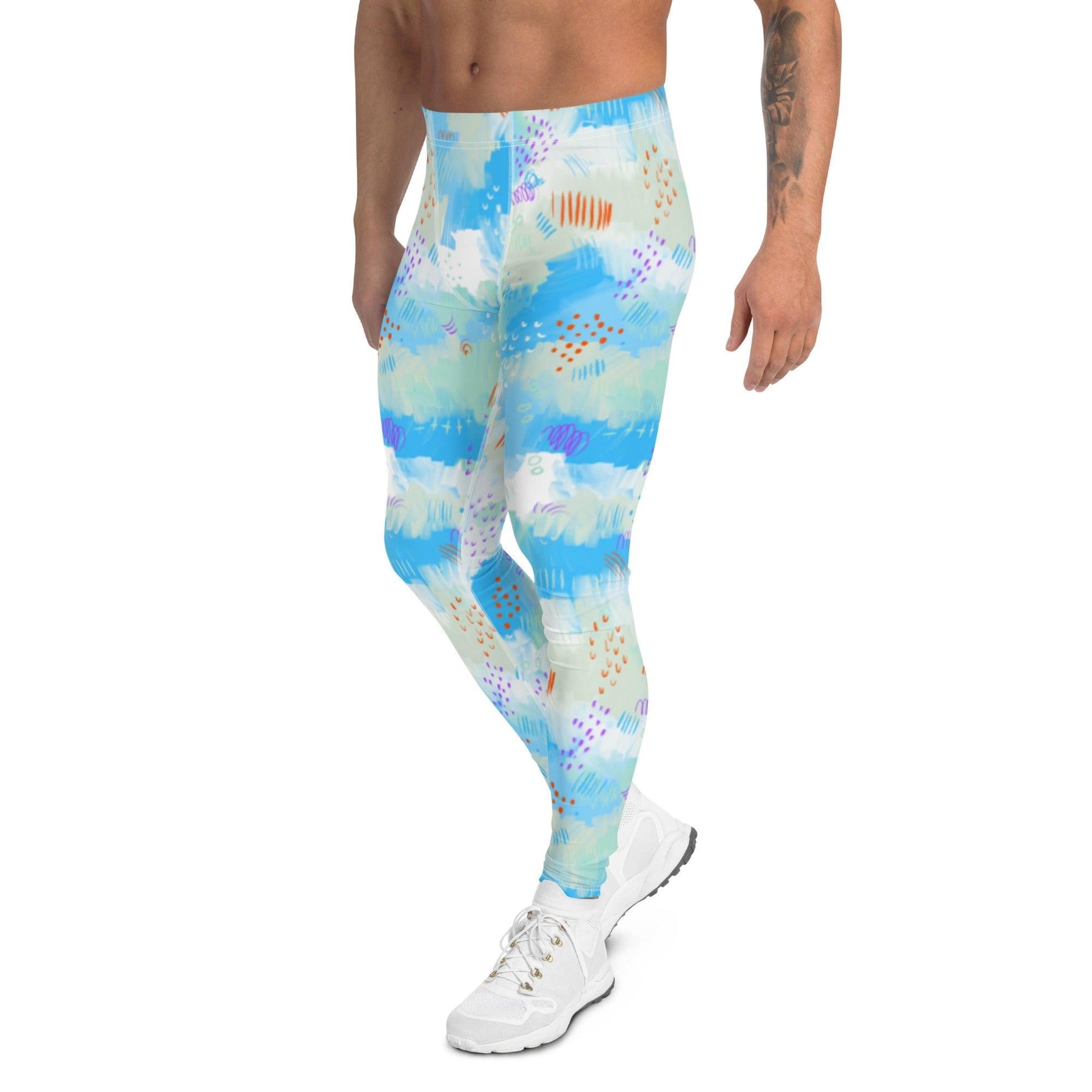 Blue Line Art Men's Leggings | DEEAREST LTD