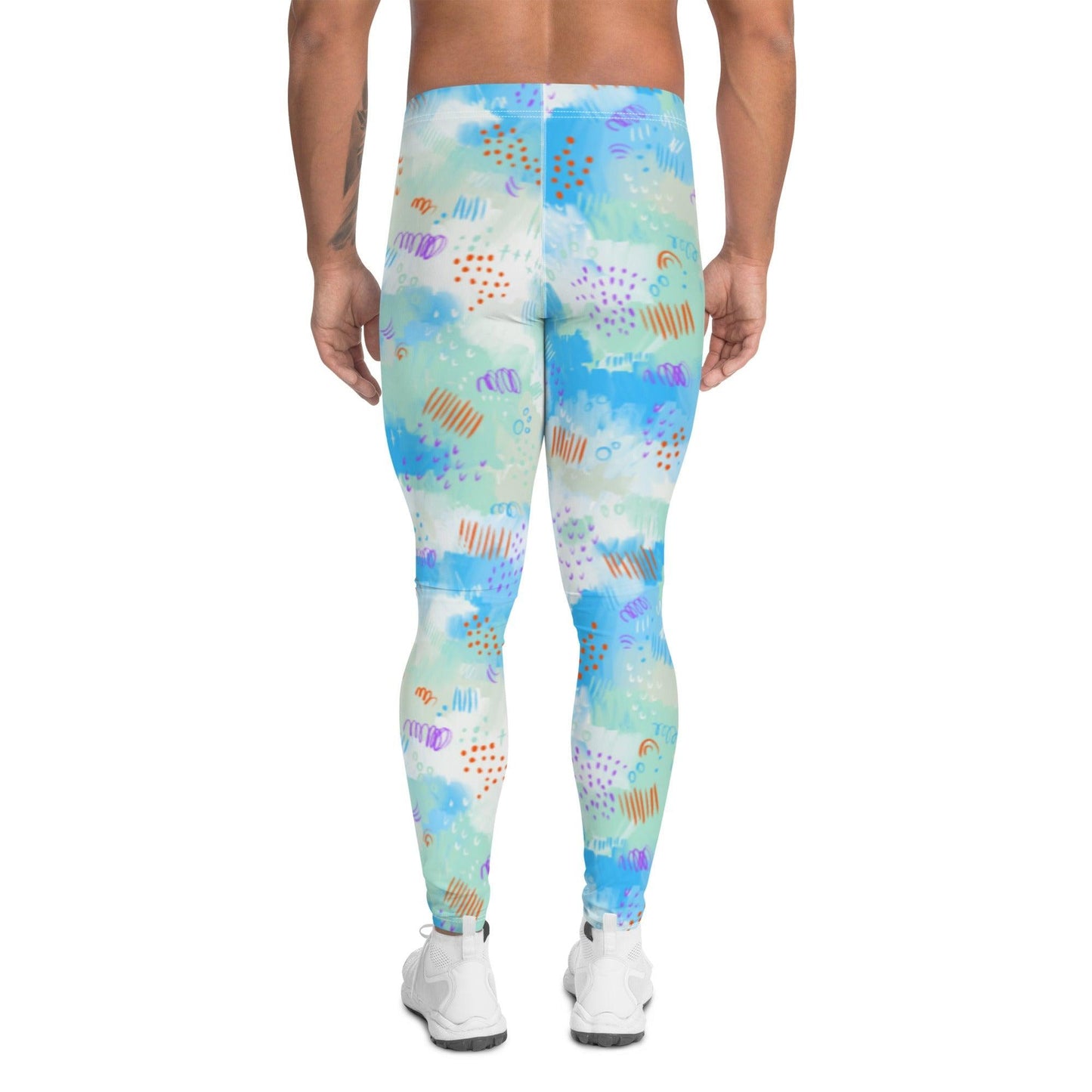 Blue Line Art Men's Leggings | DEEAREST LTD