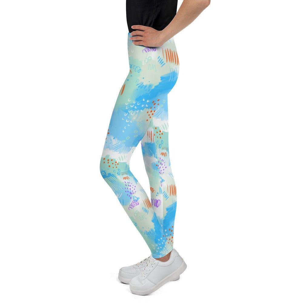 Blue Line Art Youth Leggings | DEEAREST LTD