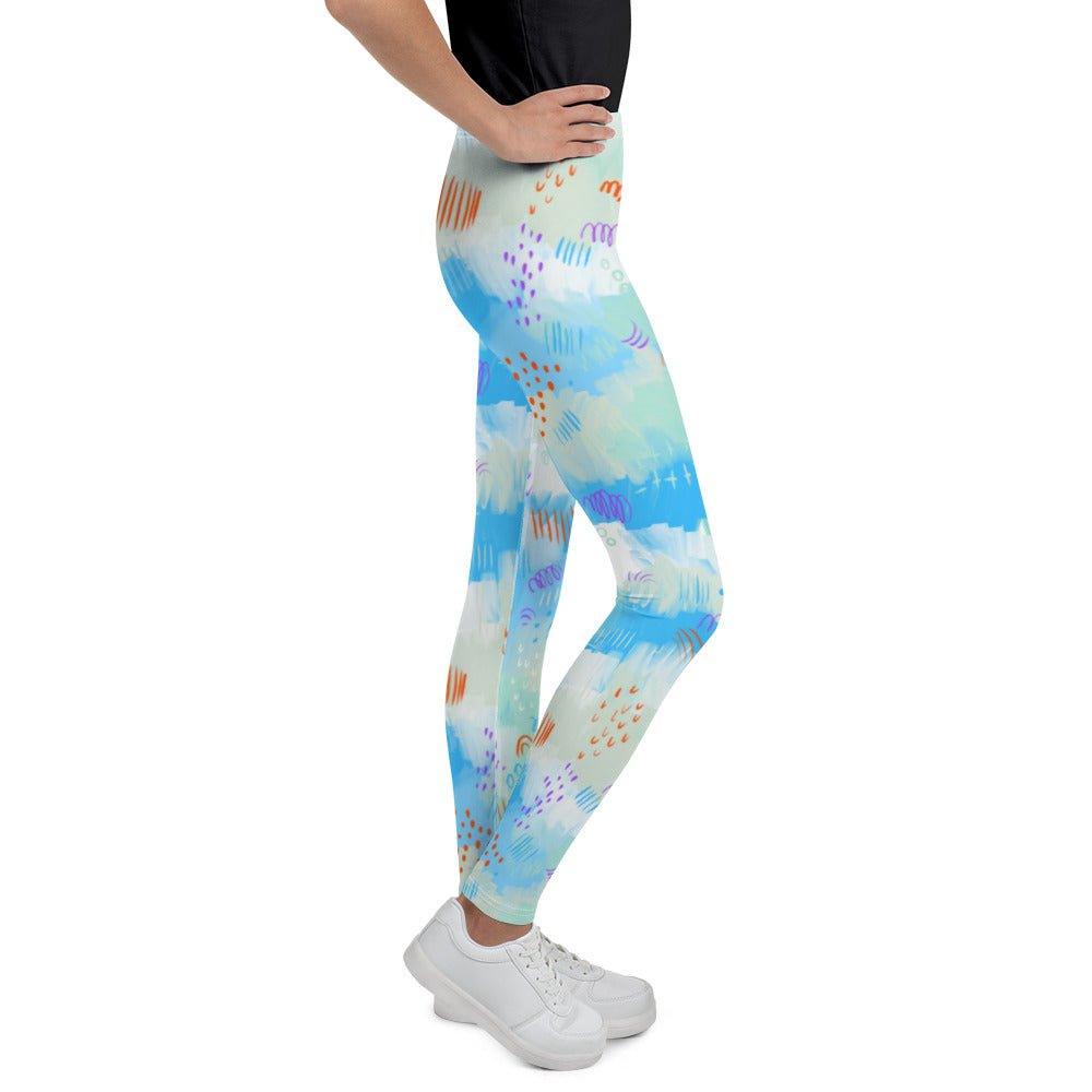 Blue Line Art Youth Leggings | DEEAREST LTD