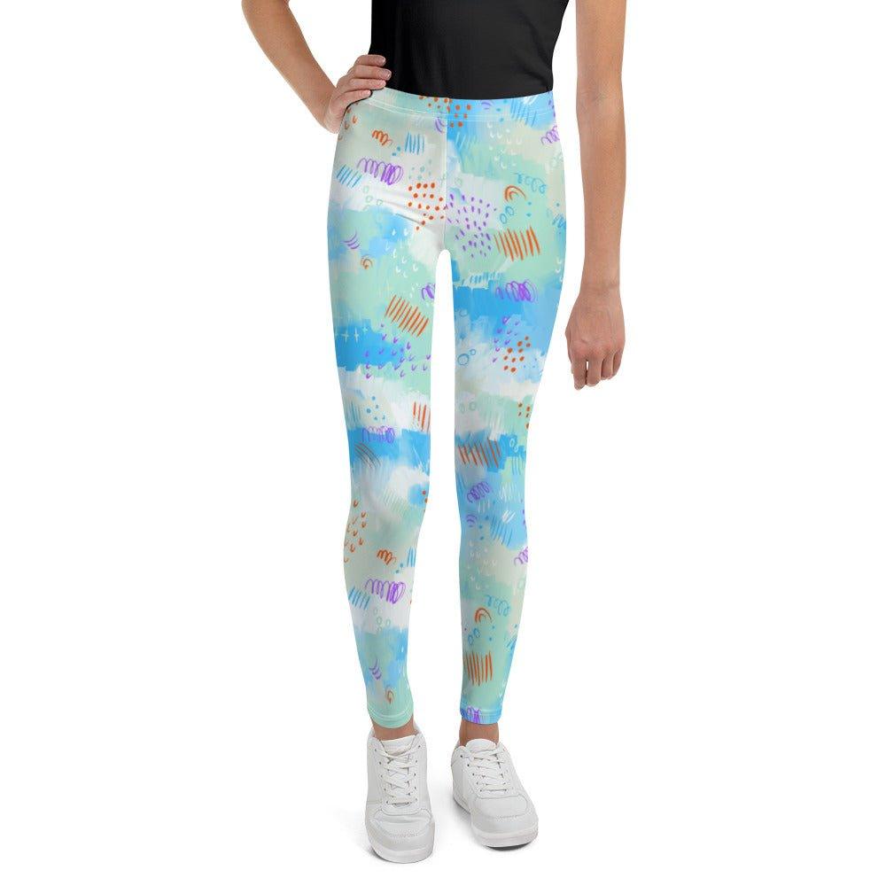 Blue Line Art Youth Leggings | DEEAREST LTD