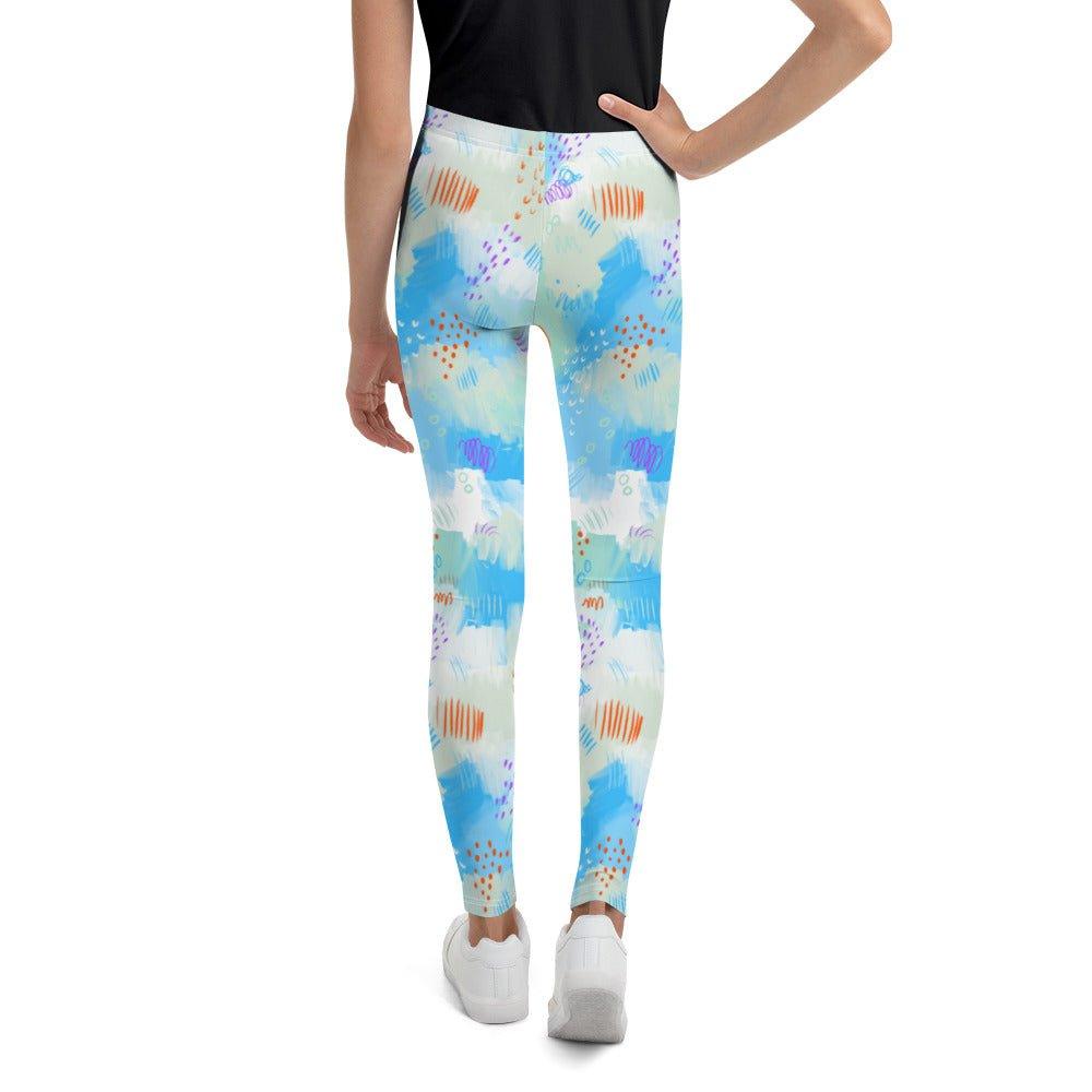 Blue Line Art Youth Leggings | DEEAREST LTD