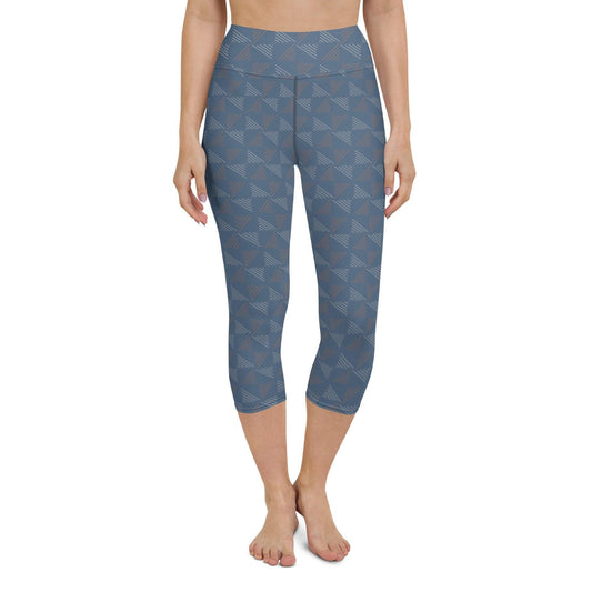 Blue Pottery Yoga Capri Leggings | DEEAREST LTD