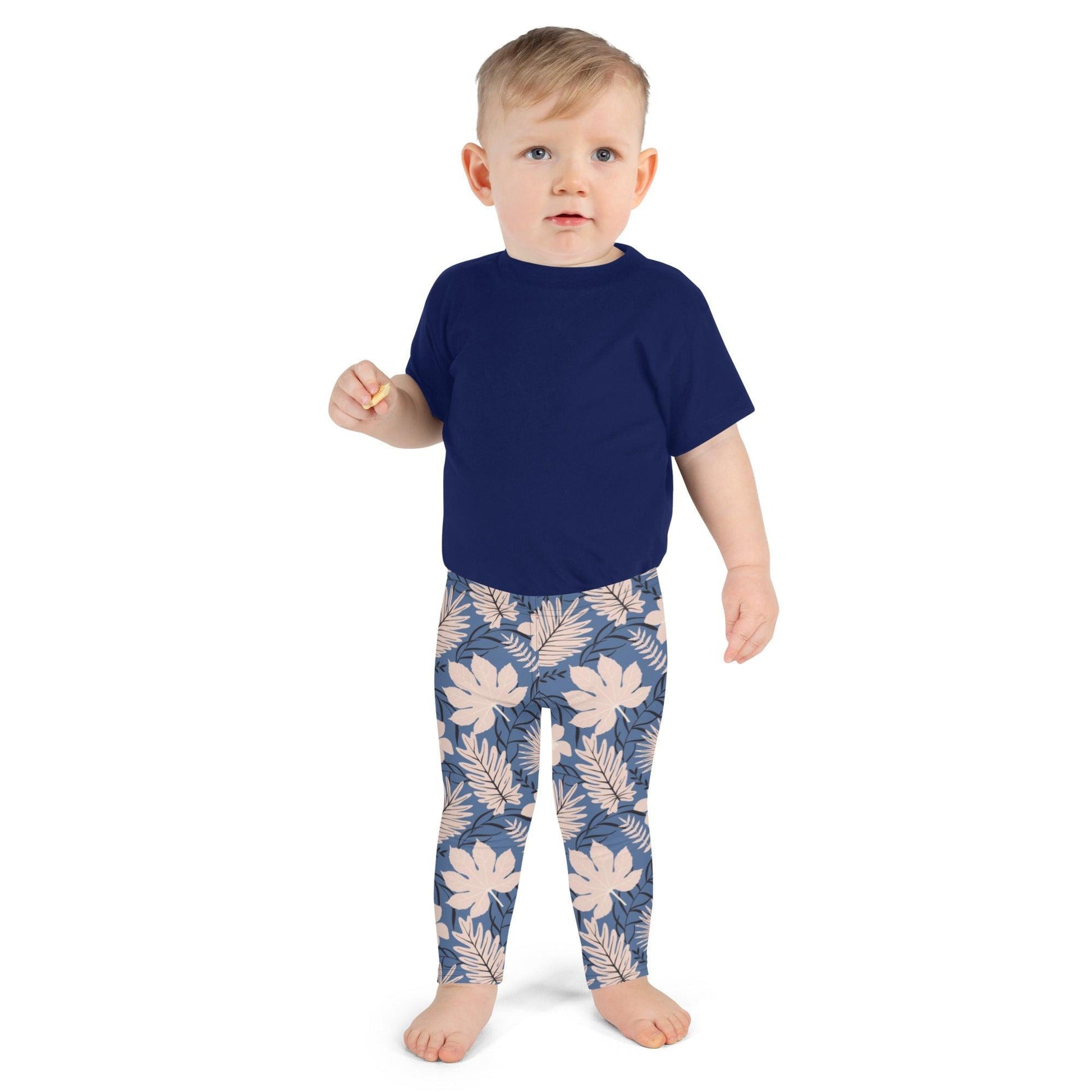 Blue Tropical Flower Kid's Leggings | DEEAREST LTD