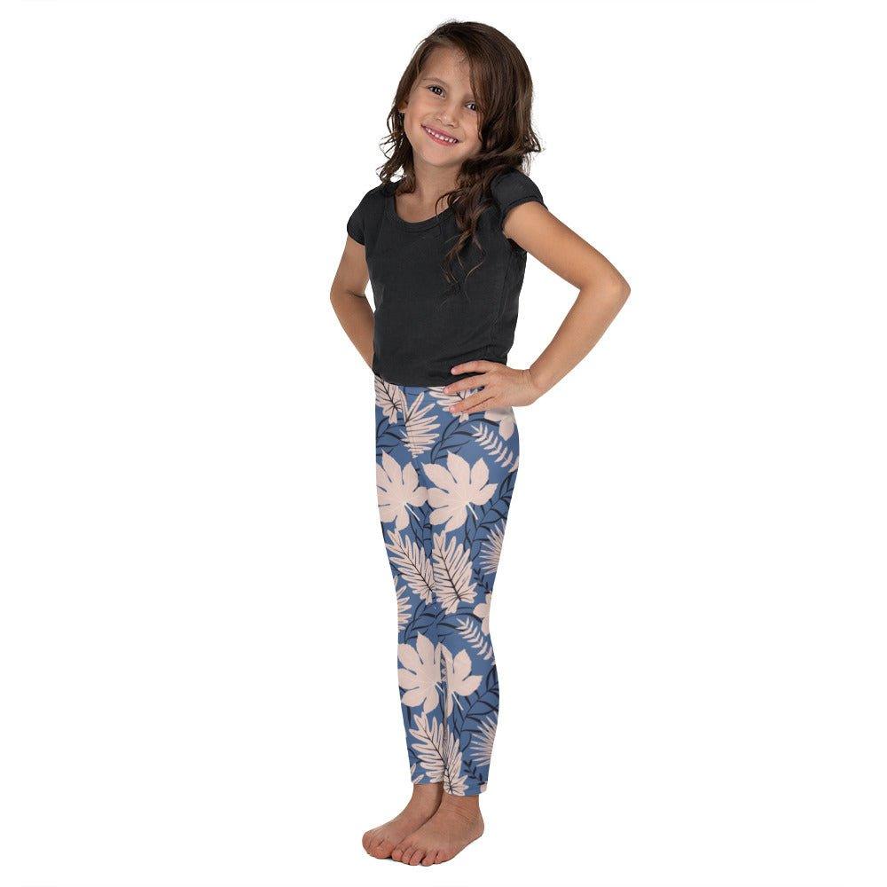 Blue Tropical Flower Kid's Leggings | DEEAREST LTD