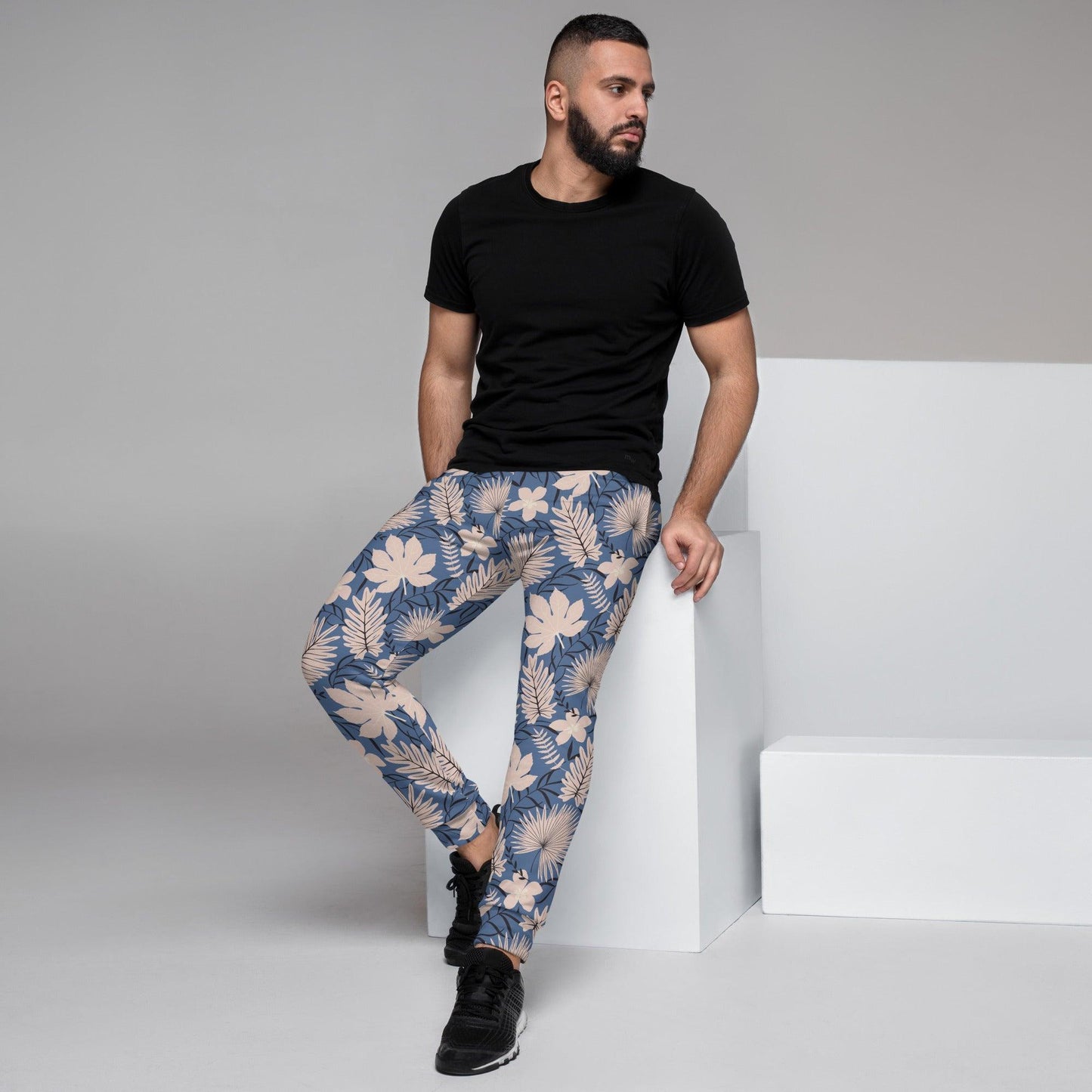 Blue Tropical Flower Men's Joggers | DEEAREST LTD