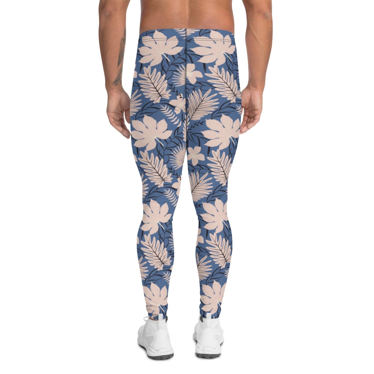 Blue Tropical Flower Men's Leggings | DEEAREST LTD