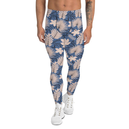 Blue Tropical Flower Men's Leggings | DEEAREST LTD