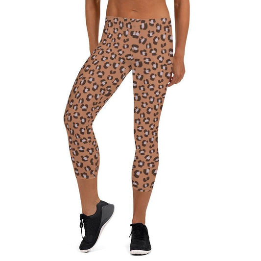 Brown Animal Rave Capri Leggings | DEEAREST LTD