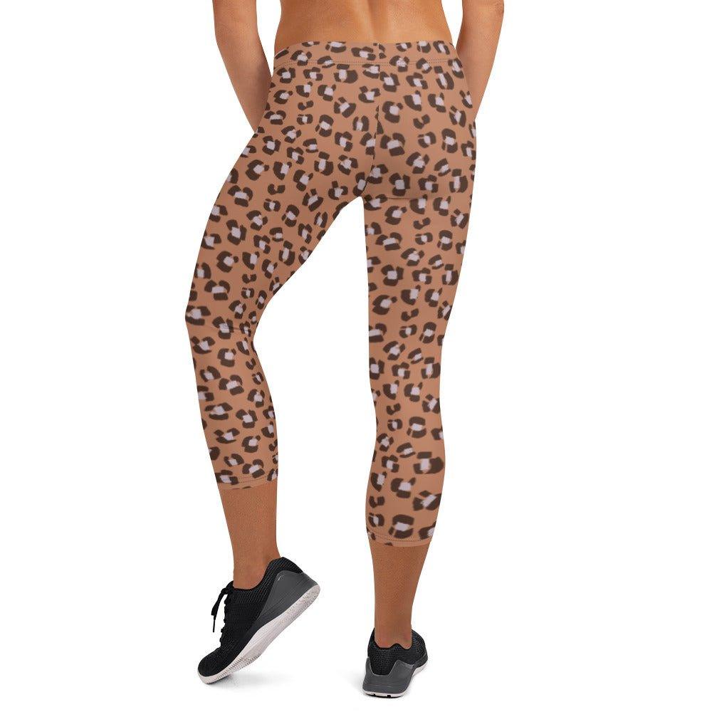 Brown Animal Rave Capri Leggings | DEEAREST LTD