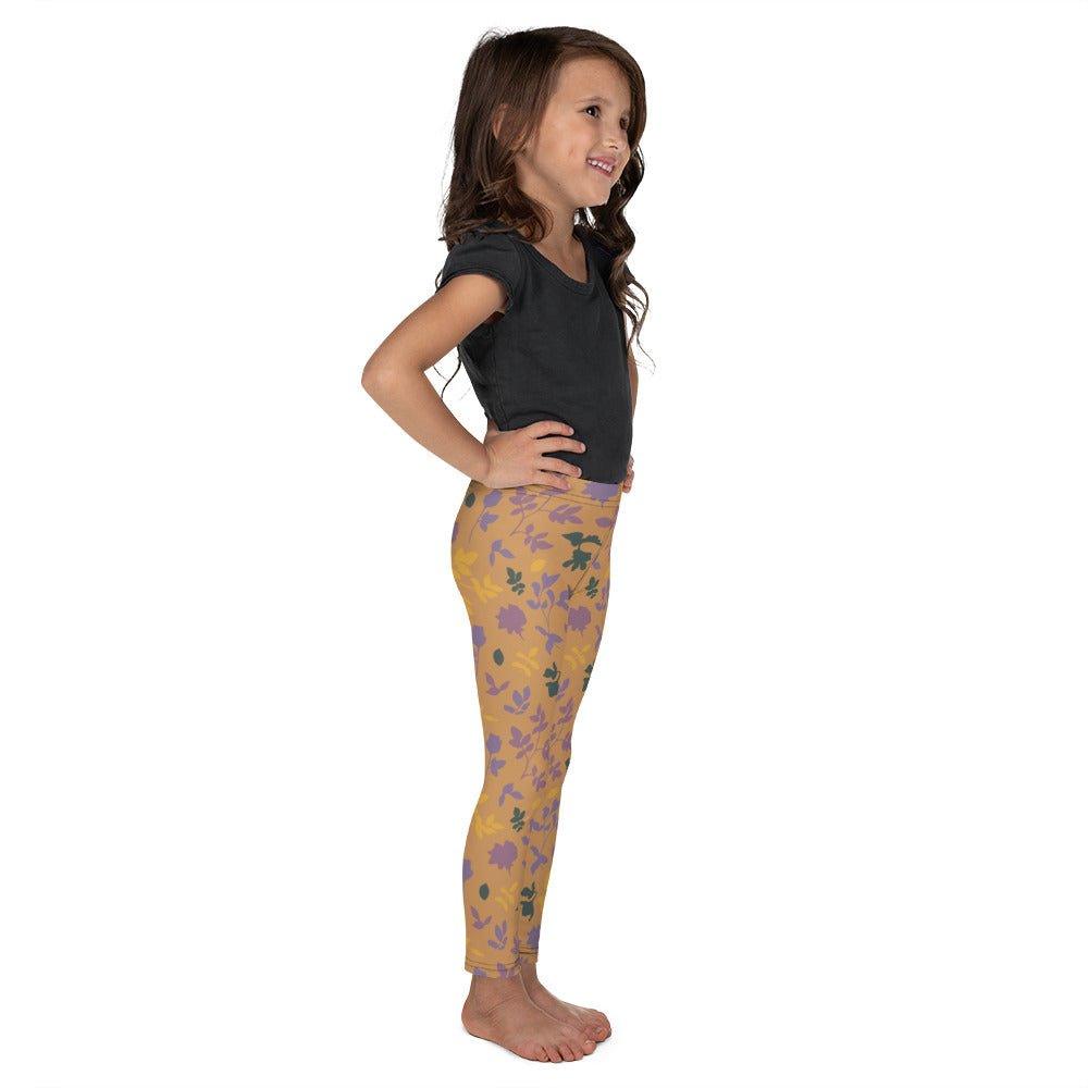 Brown Blossom Kid's Leggings | DEEAREST LTD