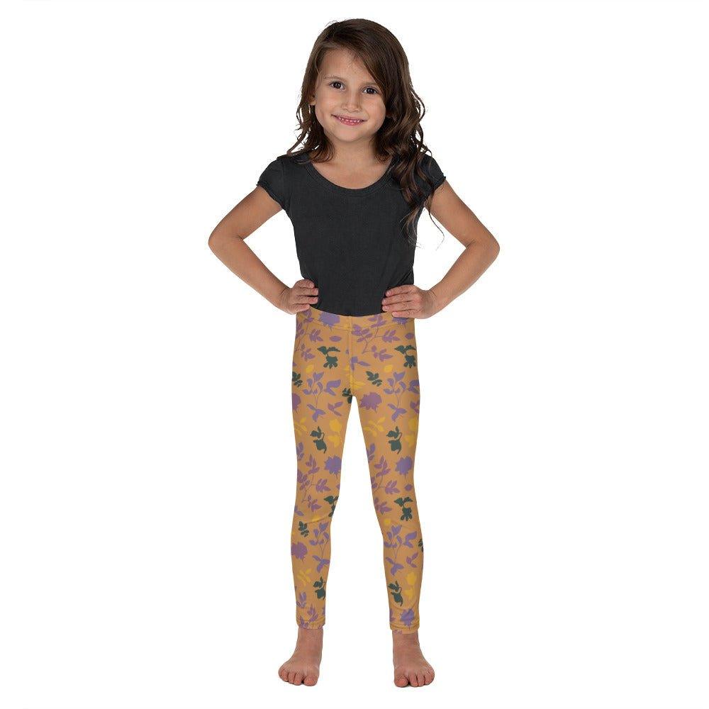 Brown Blossom Kid's Leggings | DEEAREST LTD