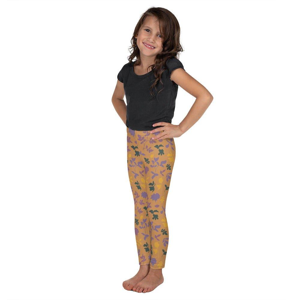 Brown Blossom Kid's Leggings | DEEAREST LTD