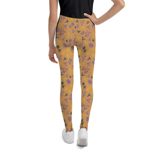 Brown Blossom Youth Leggings | DEEAREST LTD