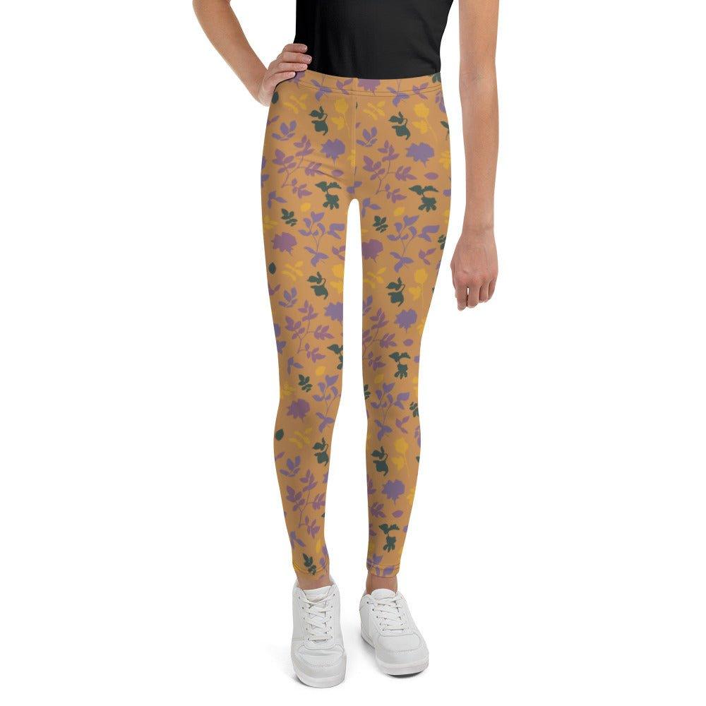 Brown Blossom Youth Leggings | DEEAREST LTD