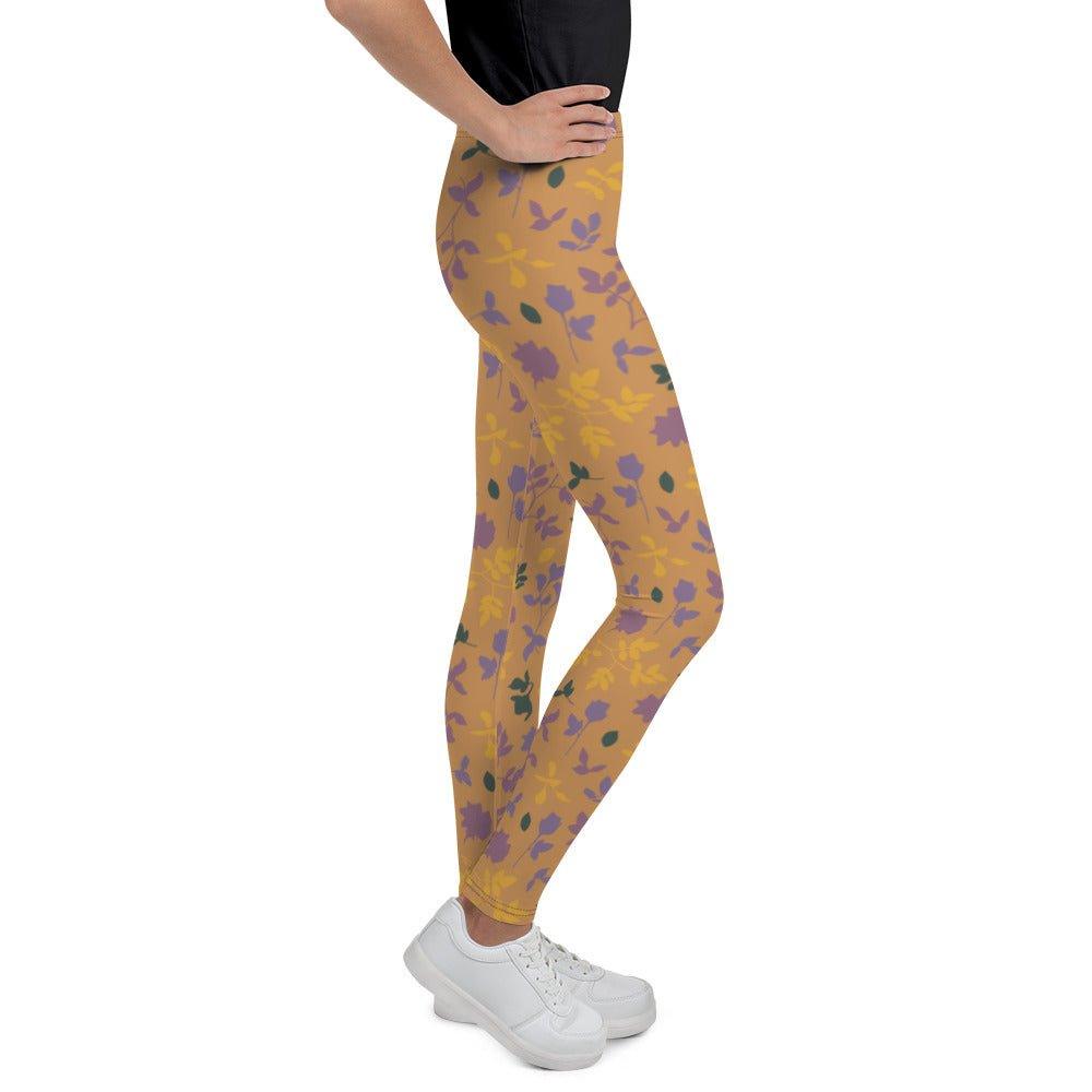 Brown Blossom Youth Leggings | DEEAREST LTD