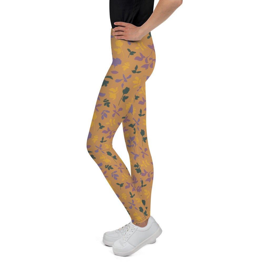 Brown Blossom Youth Leggings | DEEAREST LTD