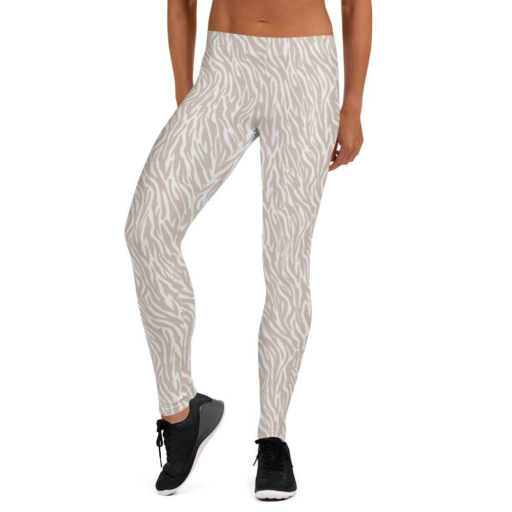 Off-White Animal Print Women's Mid-Rise Leggings | DEEAREST LTD