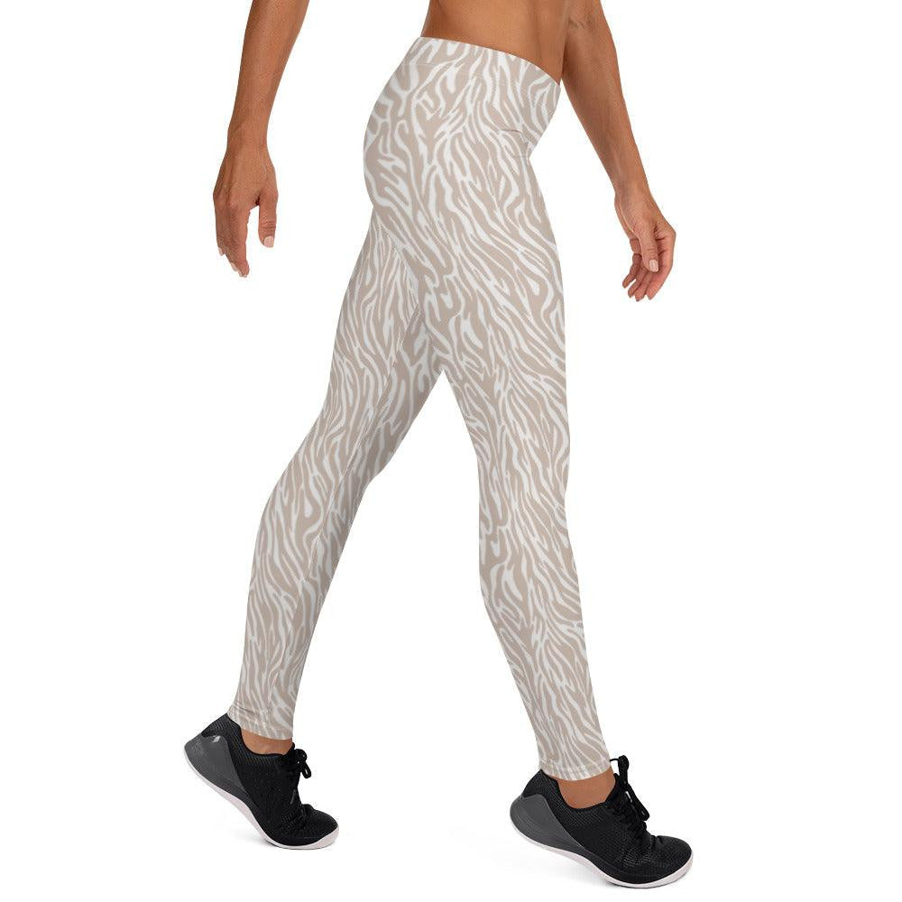 Off-White Animal Print Women's Mid-Rise Leggings | DEEAREST LTD