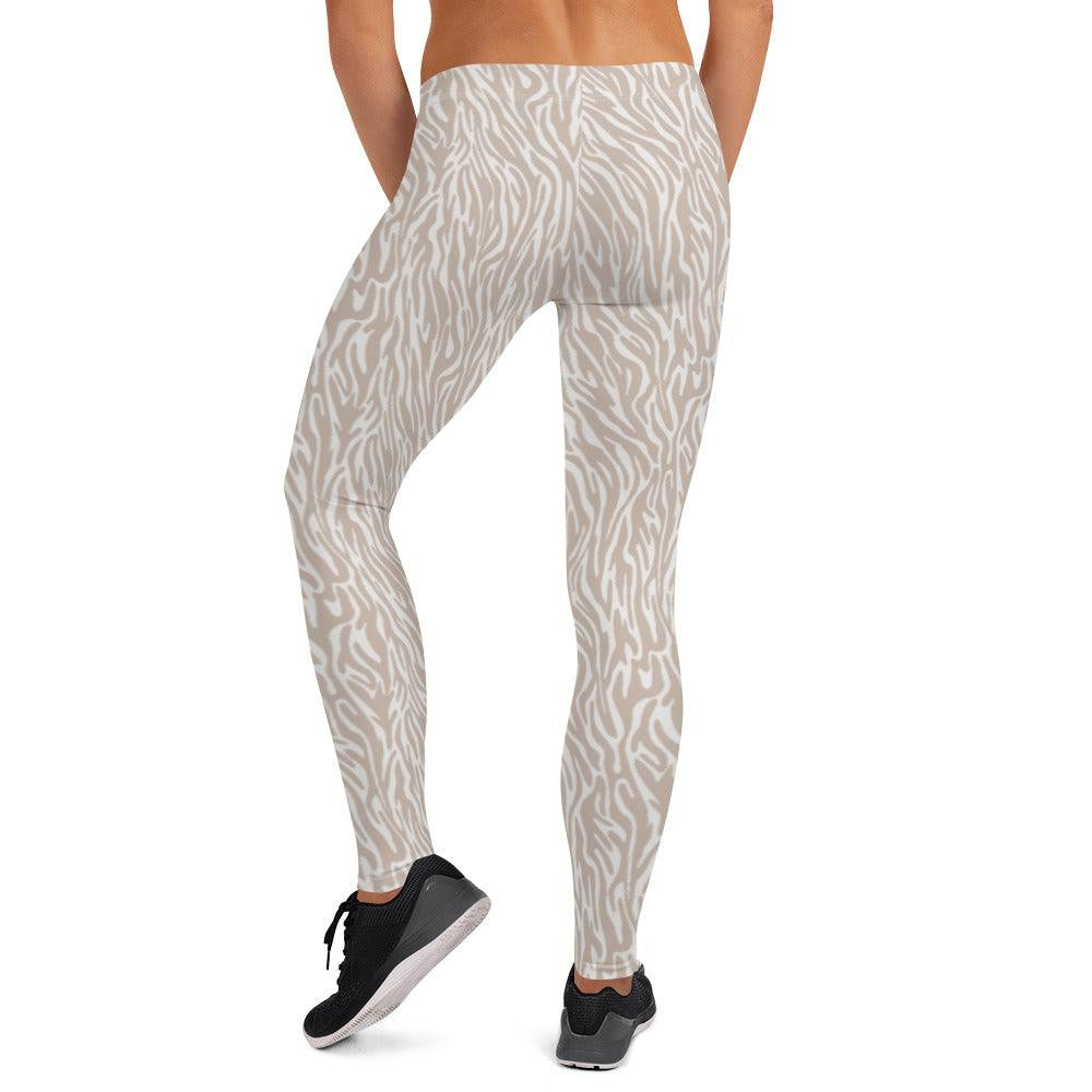 Off-White Animal Print Women's Mid-Rise Leggings | DEEAREST LTD