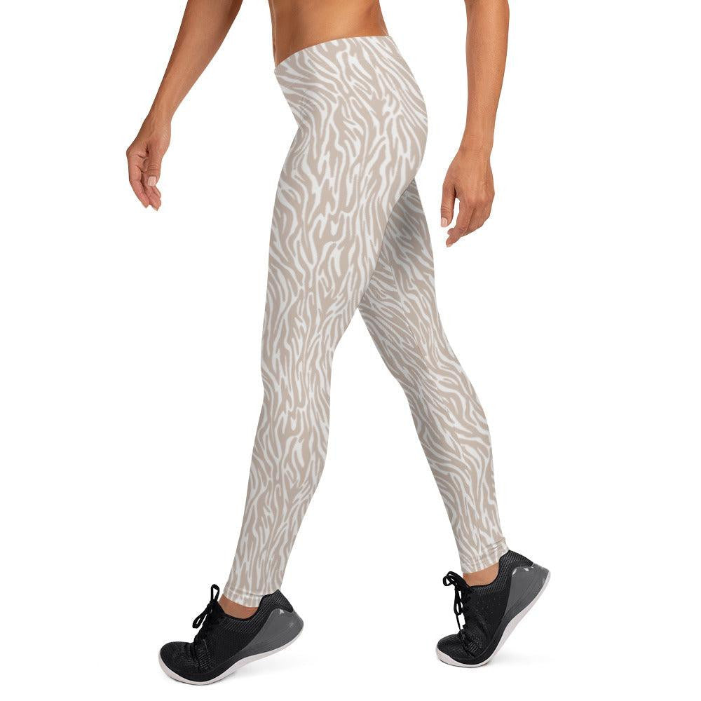 Off-White Animal Print Women's Mid-Rise Leggings | DEEAREST LTD