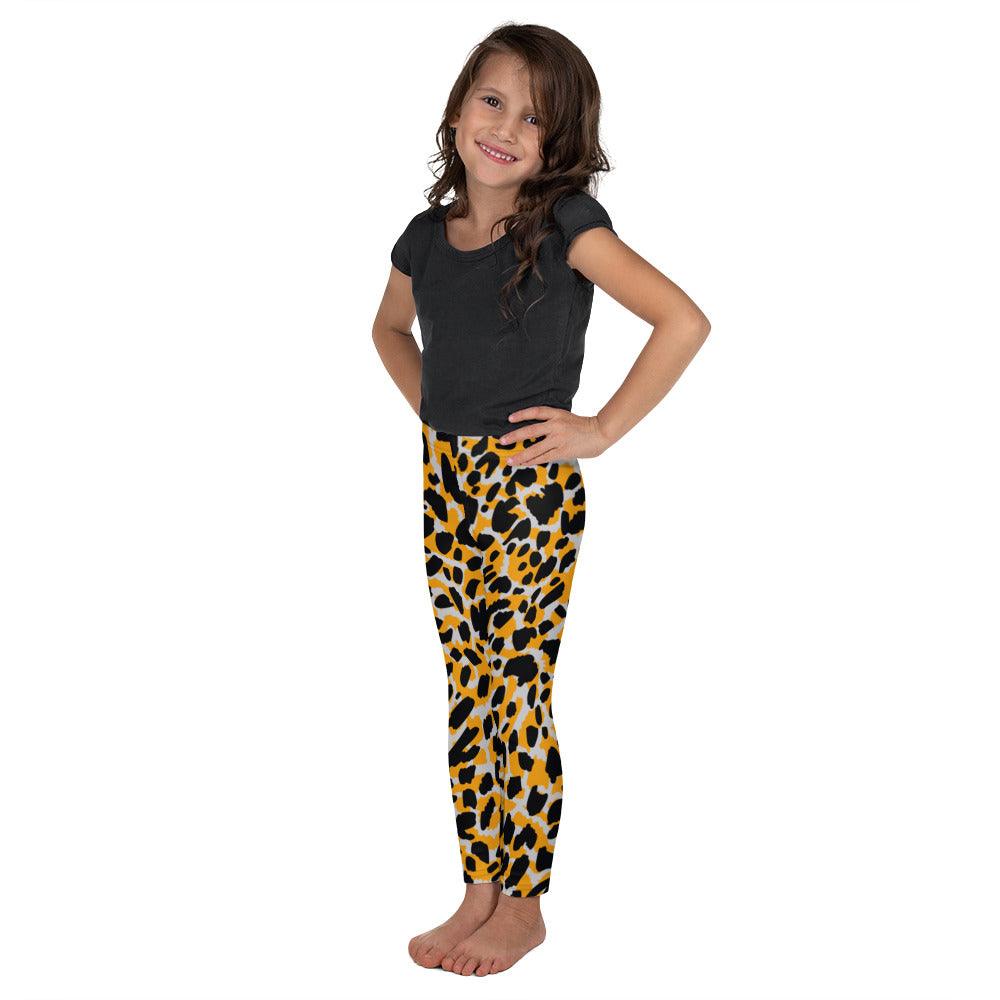 Orange Animal Print Kid's Leggings | DEEAREST LTD