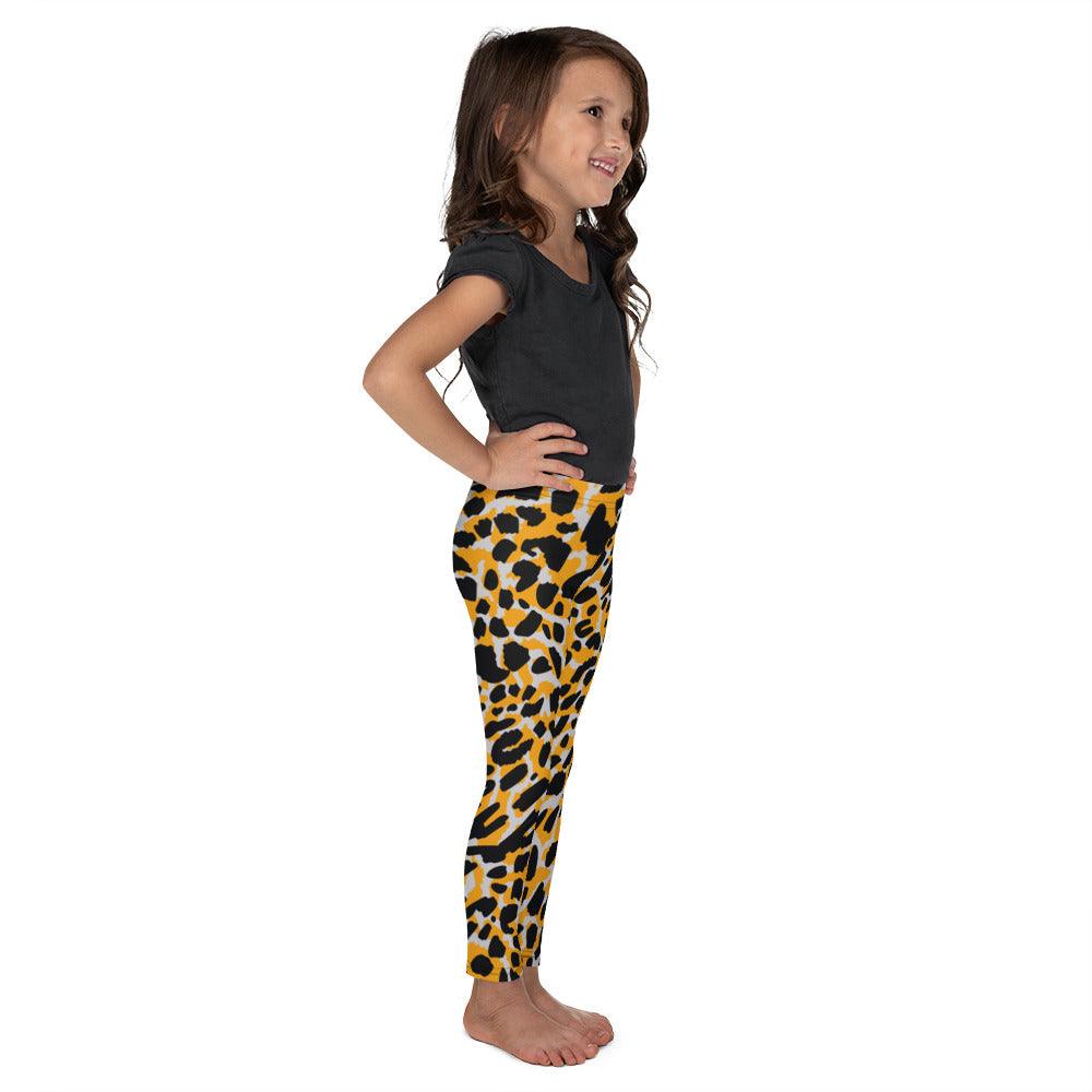 Orange Animal Print Kid's Leggings | DEEAREST LTD