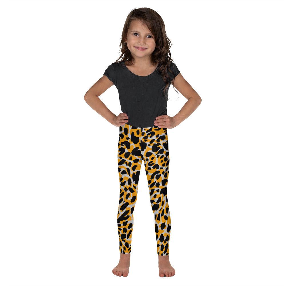 Orange Animal Print Kid's Leggings | DEEAREST LTD