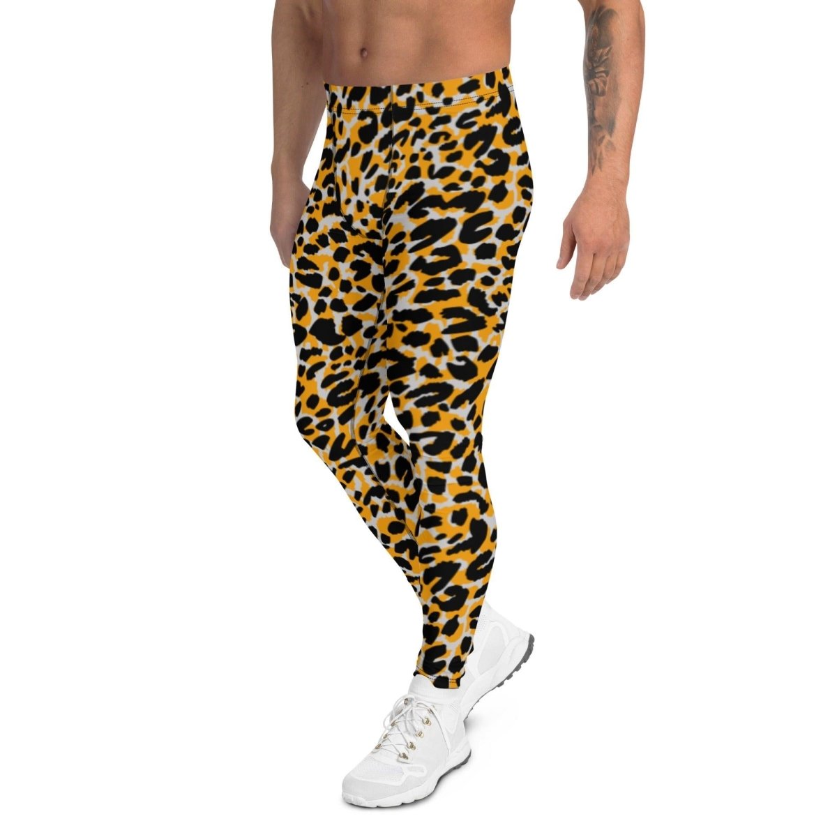 Orange Animal Print Men's Leggings | DEEAREST LTD