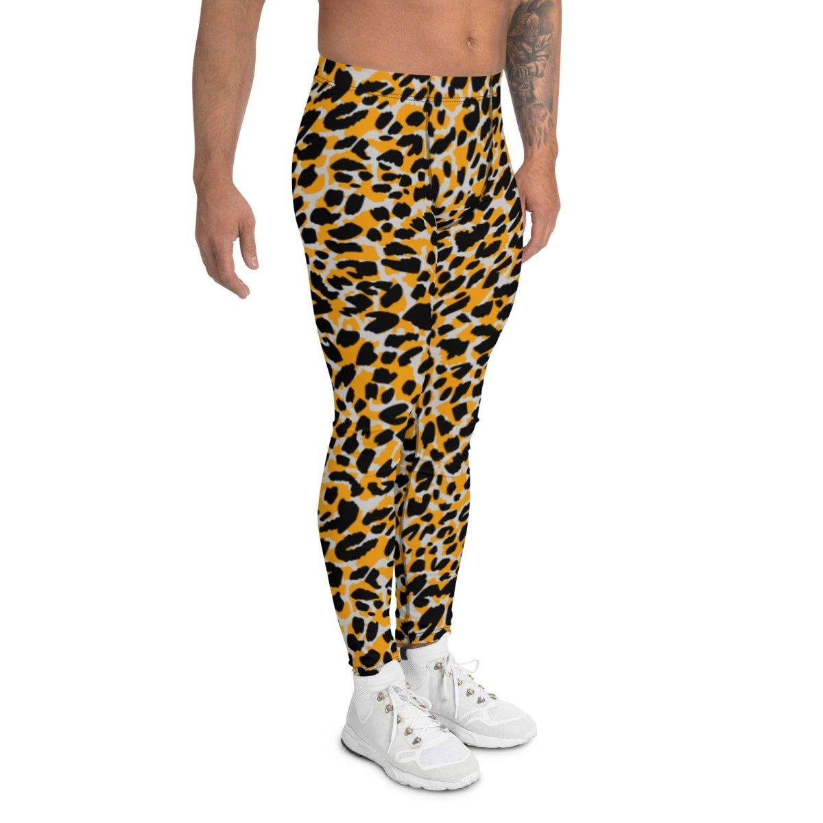 Orange Animal Print Men's Leggings | DEEAREST LTD