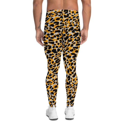 Orange Animal Print Men's Leggings | DEEAREST LTD