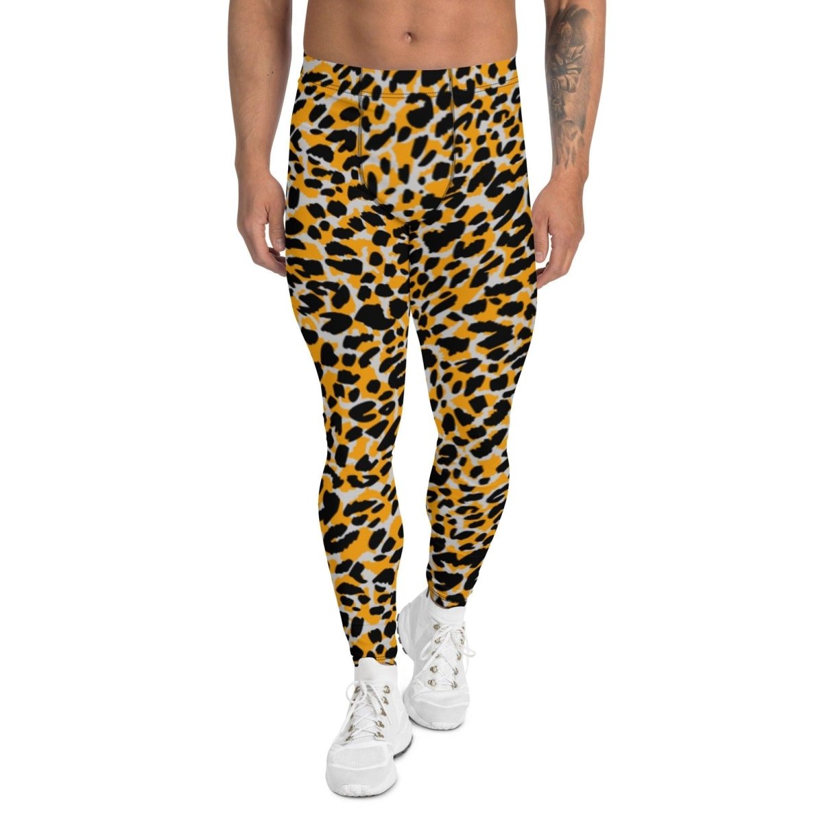 Orange Animal Print Men's Leggings | DEEAREST LTD