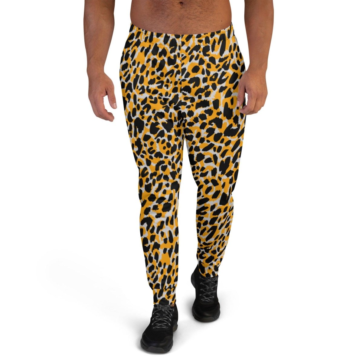 Orange Animal Print Men's Street Joggers | DEEAREST LTD