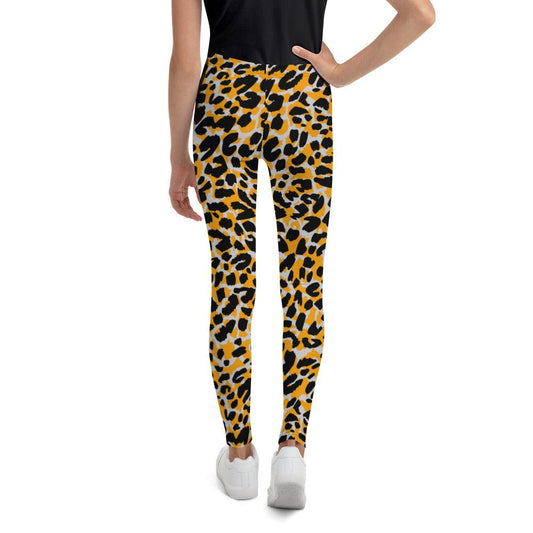 Orange Animal Print Youth Leggings | DEEAREST LTD