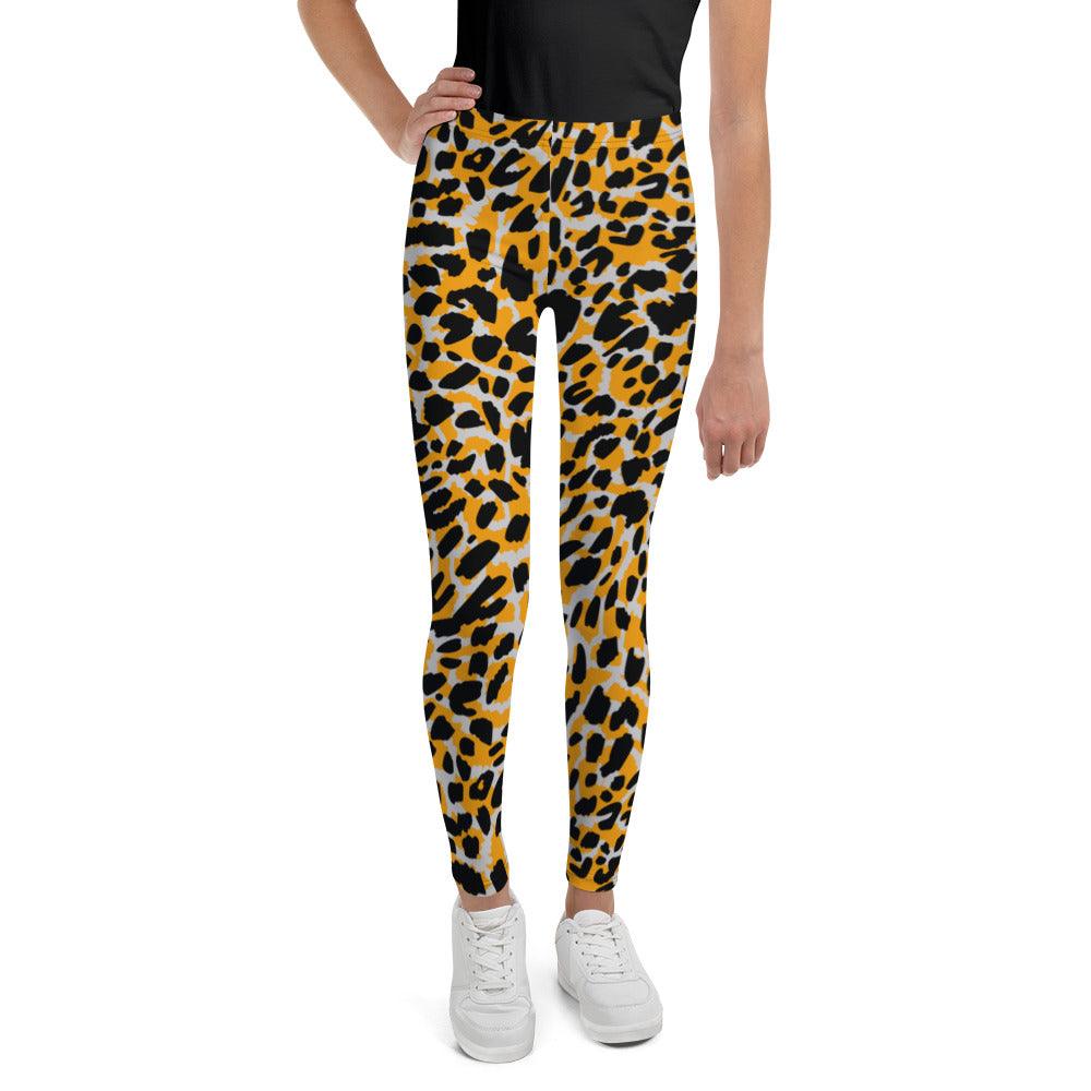 Orange Animal Print Youth Leggings | DEEAREST LTD