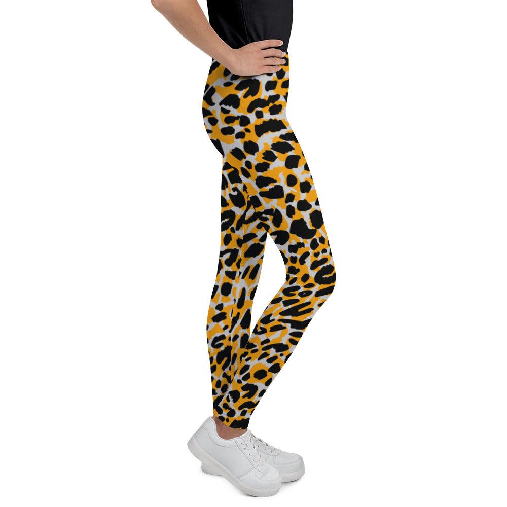 Orange Animal Print Youth Leggings | DEEAREST LTD