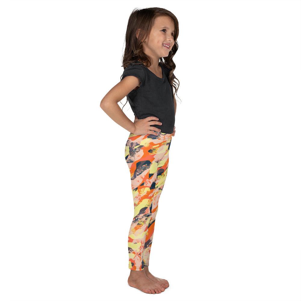 Orange Camouflage Kid's Leggings | DEEAREST LTD