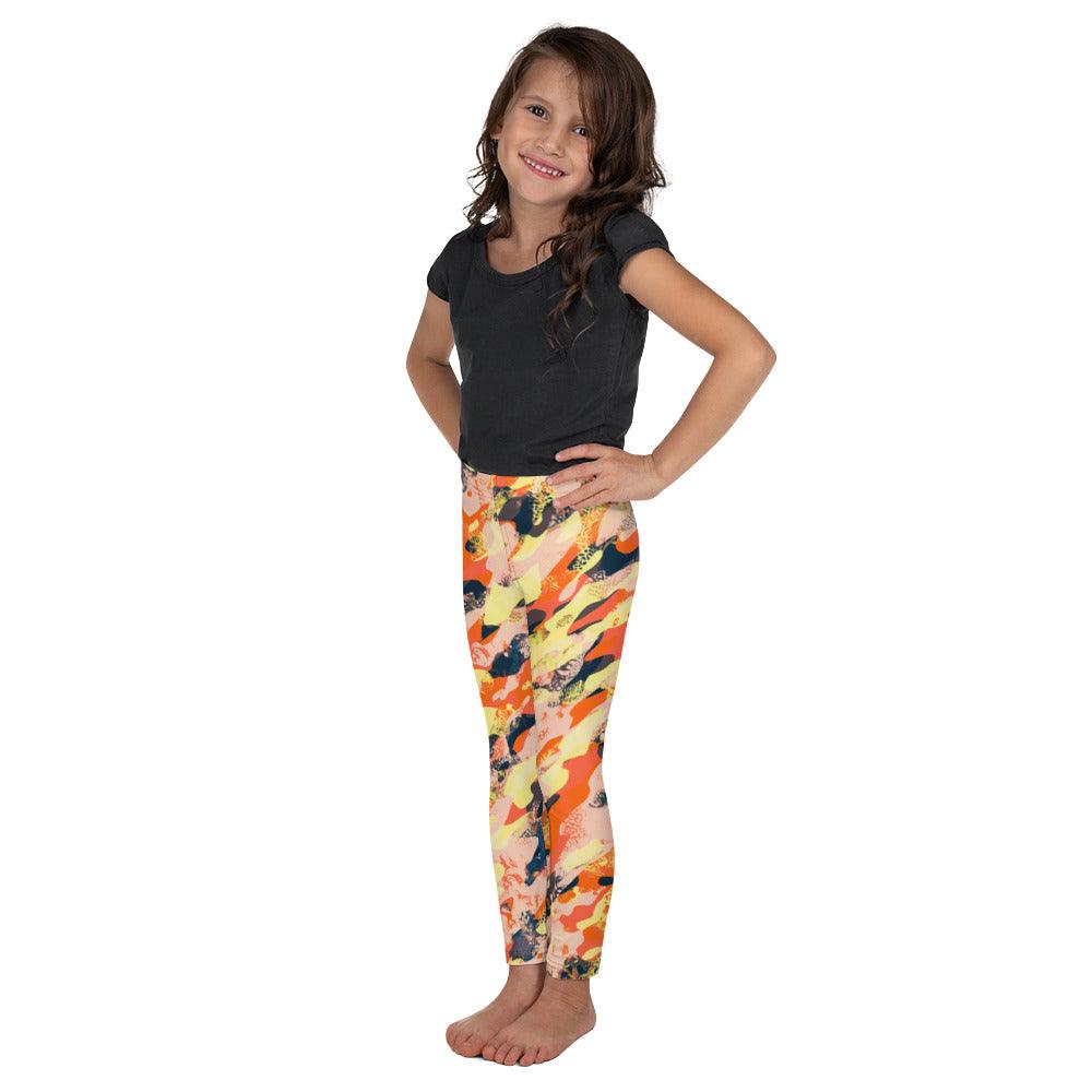 Orange Camouflage Kid's Leggings | DEEAREST LTD