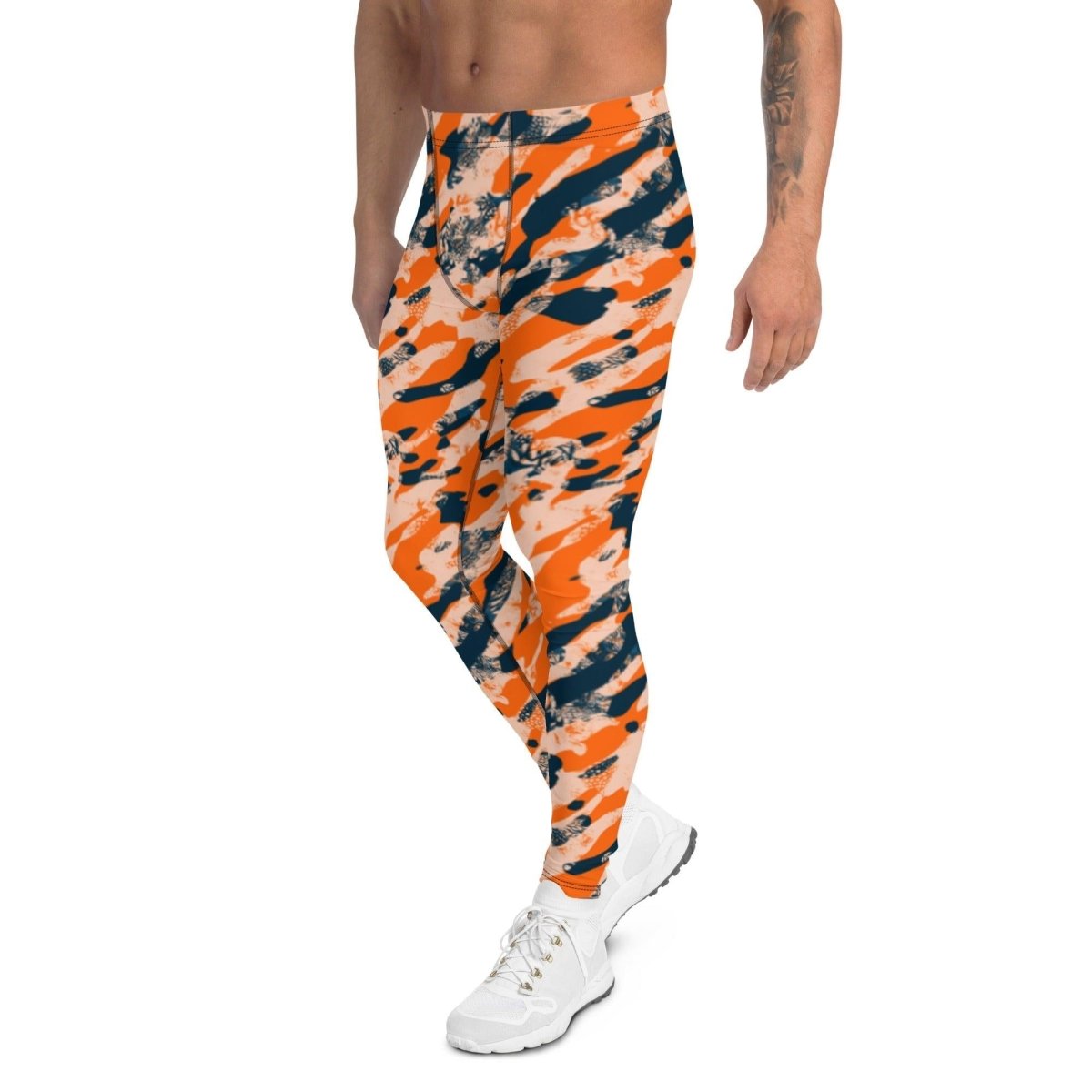 Orange Camouflage Men's Leggings | DEEAREST LTD