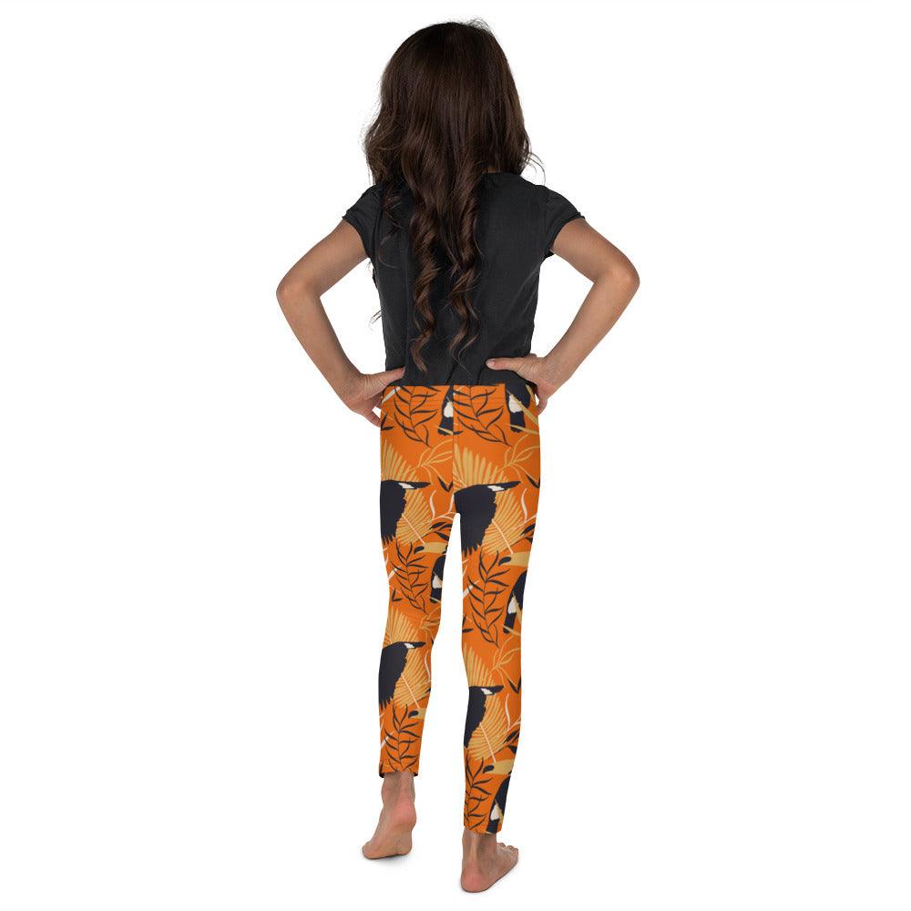 Orange Tropical Toucan Kid's Leggings | DEEAREST LTD