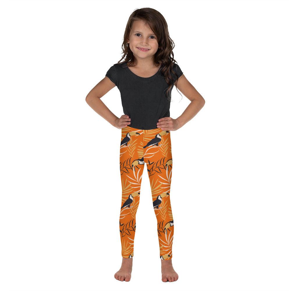 Orange Tropical Toucan Kid's Leggings | DEEAREST LTD