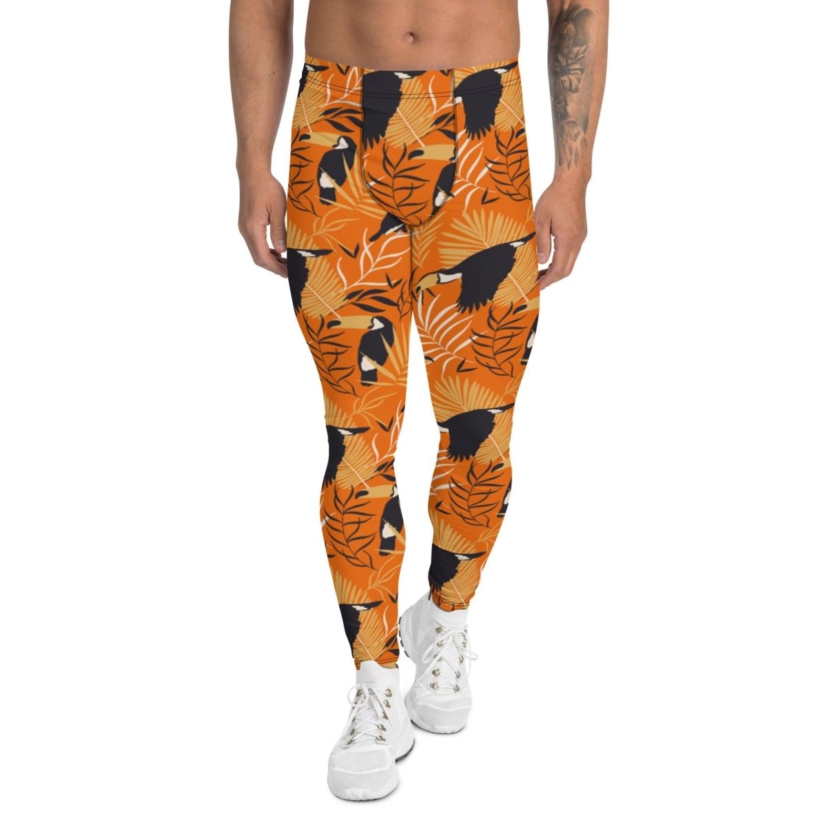 Orange Tropical Toucan Men's Leggings | DEEAREST LTD