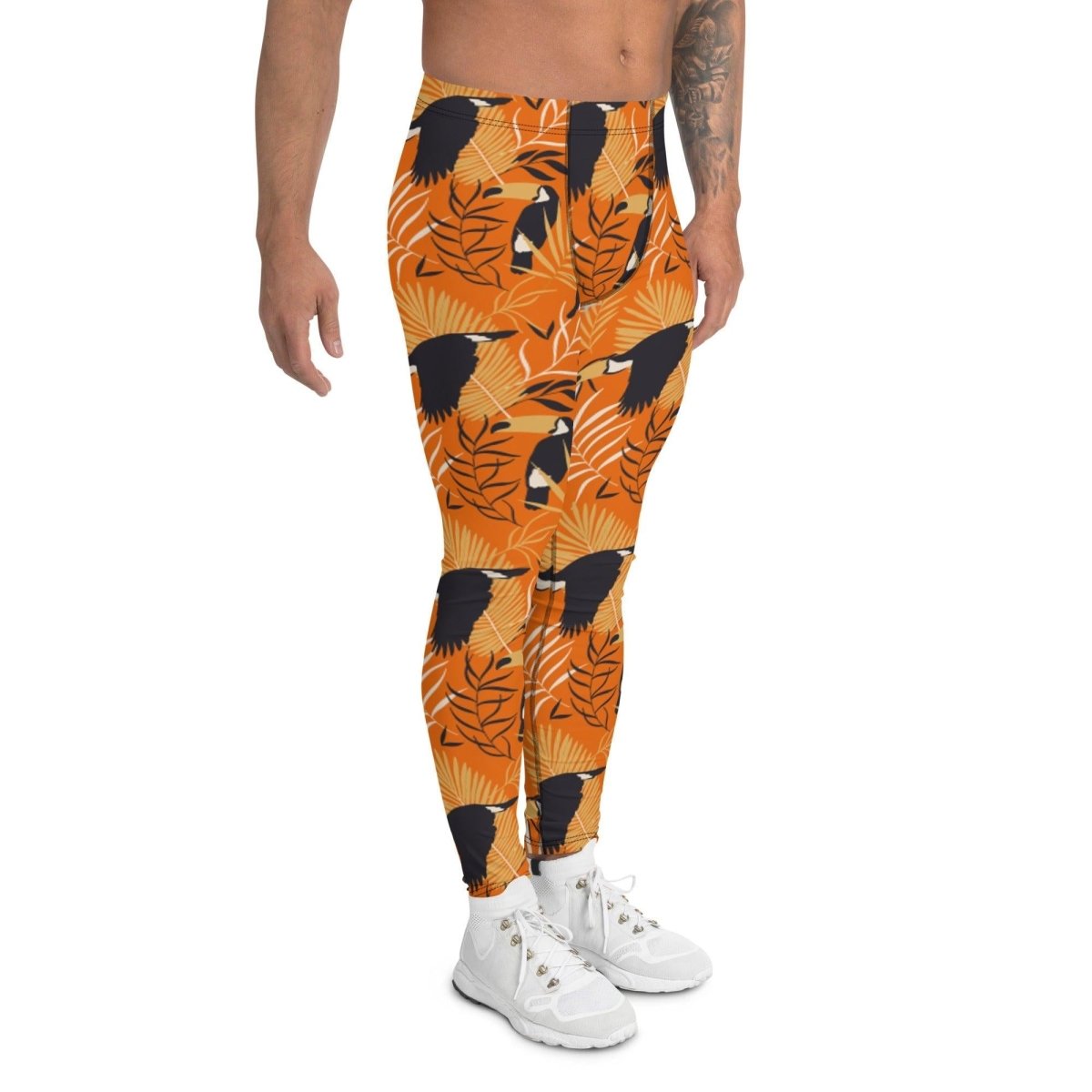 Orange Tropical Toucan Men's Leggings | DEEAREST LTD