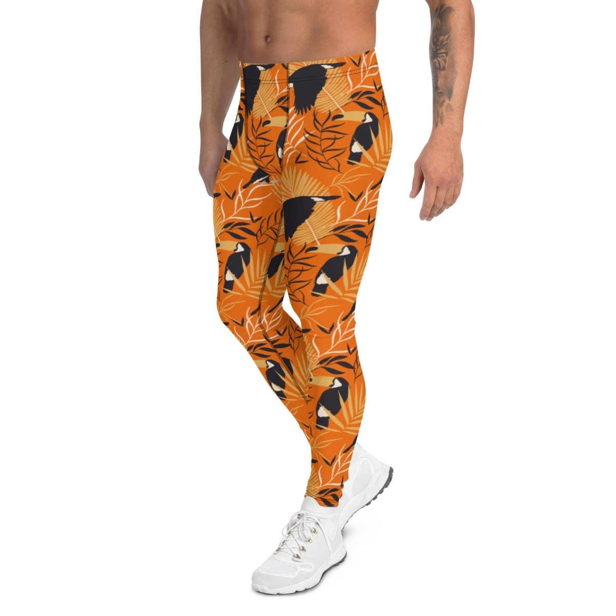 Orange Tropical Toucan Men's Leggings | DEEAREST LTD