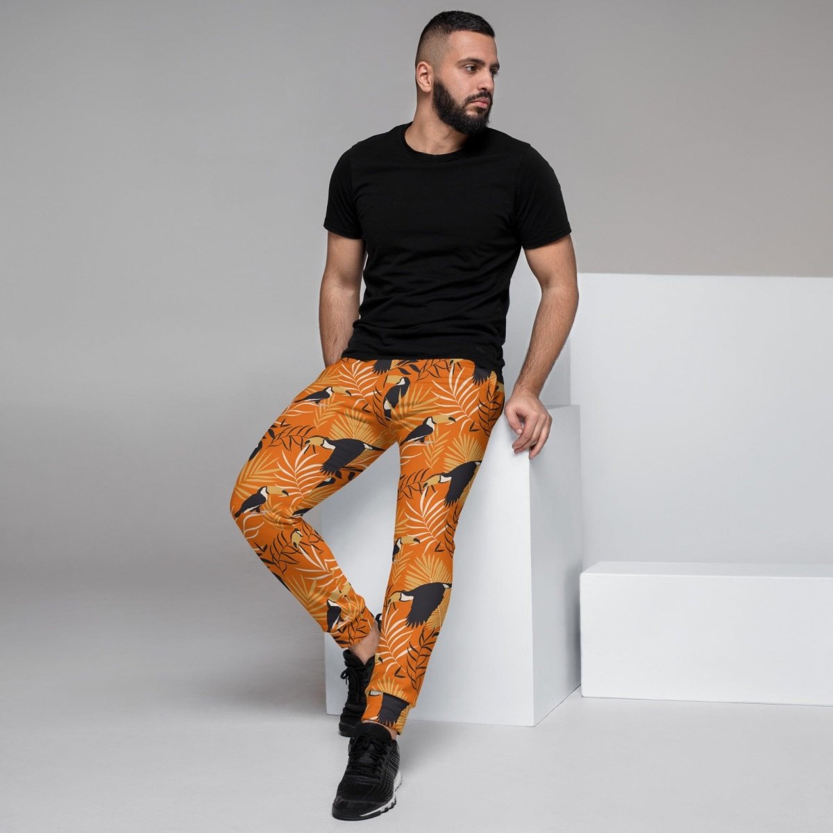 Orange Tropical Toucan Men's Street Joggers | DEEAREST LTD