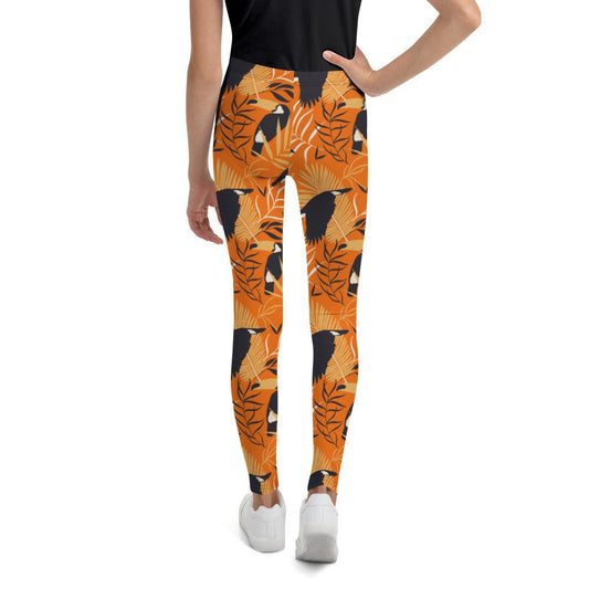 Orange Tropical Toucan Youth Leggings | DEEAREST LTD